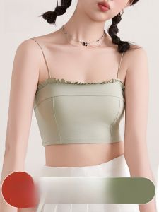 Miiow | Cat Woman Strap Vest Women Summer 2025 New Style Integrated Chest Pad Bra One-piece Inner Wear Outer Wear Base Tube Top Shirt