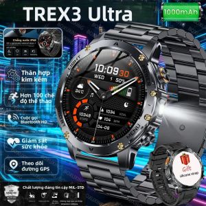 Đồng Hồ Thông Minh Thể Thao Ngoài Trời GPS Mới 2025 Dành Cho Nam Màn Hình AMOLED NFC Đèn Pin Theo Dõi Nhịp Tim Chống Nước Gọi Bluetooth Pin 1000mAh