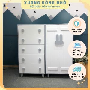 Tủ quần áo trẻ em gỗ Xương Rồng Nhỏ - Tủ quần áo em bé nhận may đo theo màu sắc kích thước riêng