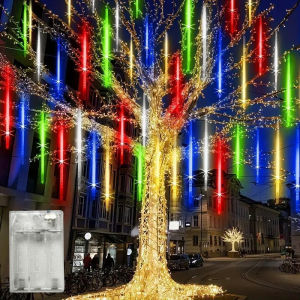 LED Meteor Shower Rain Lights Falling Fairy String Light for Christmas Halloween Holiday Patio Wedding Decor Battery Powered