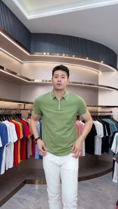 LJPNK Mens Summer Zip Polo Shirt – Ice Silk Breathable Short Sleeve T-shirt with Stand Collar | Quick-Dry Sport & Casual Top for Business & Daily Wear