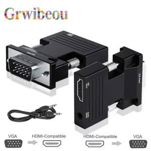 NEW VGA to HDMI-compatible Audio Video Converter 1080P HDMI-compatible To VGA Adapter Cable For PC Laptop to HDTV Projector