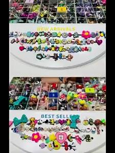 Charm cross Jibbitz Giày Khóa Hoa 3D Ba Chiều Chanh Bốn Lá Cỏ Ba Lá Hướng Dương Cà Rốt Thời Trang Phụ Kiện Trang Trí Giày Sticker Dép cross