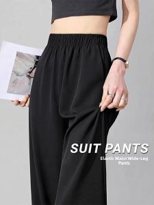 Summer Ice-silk Lightweight Girls Pants Large Child Loose Wide-leg Long Trousers