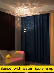 Nordic Corner Floor Lamp light living room bedroom bedside lamp sunset projection MultiColor Selector Sunset Light Sun Never Sets Projection Lamp With Telescopic Stand Water ripple lamp