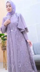 New Clarisa Dress Kondangan Pesta Viral Bahan Cerutty Babydoll Premium Mix Brukat Fashion Trendy Modern 2023