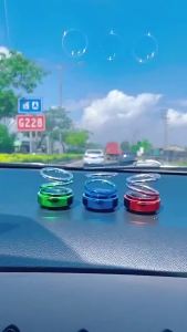 Car Aromatherapy Solar Powered Dual Ring Suspended Car Diffuser Car Air Purifier Car Perfume Ornaments Perfume Diffuser