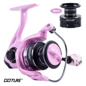 Goture Spinning Fishing Reel Ambidextrous HandleWith Interchangeable Spool Eva Comfort Knob 3+1 Ball Bearings & Large Drag Knob