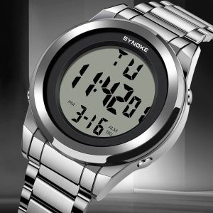 Synoke | SYNOKE Top Brand Luxury Stainless Steel Alarm Hour For Mens Watches Fashion LED Men Digital Wristwatch Waterpoof