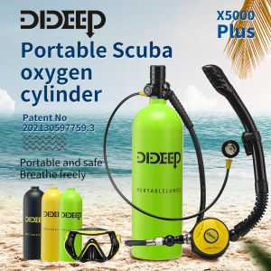 DIDEEP Plus Professional diving sports equipment 2L Capacity diving oxygen bottle snorkeling set lung tank for diving 30-40 minute diving accessories mini lung tank portable scuba diving tank full set Scuba Tank Underwater Diving