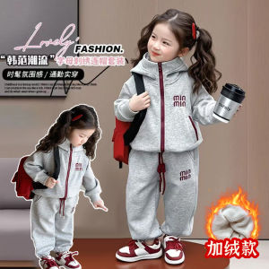 Bộ Đồ Thể Thao Lót Lông Cừu Cho Bé Gái Mùa Đông 2025 Bộ Đồ Trẻ Em Mới Bộ Quần Áo Bé Gái Mùa Thu Đông Bộ Đồ Trẻ Em