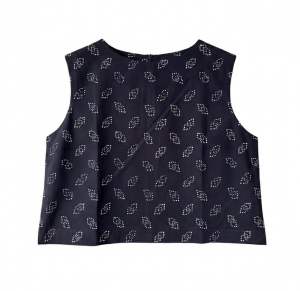 ❤️❤️ Black Colour Modern Pattern Batik Stamp Crop XL Size Top Sleeveless❤️❤️