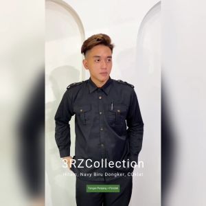 Seragam safari Baju safari Setelan safari security safari satpam Safari Lengan pendek Lengan panjang Seragam Pns Navy Pria Baju Guru