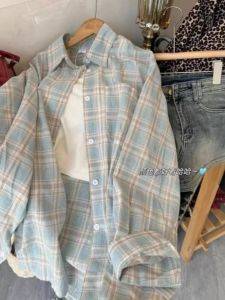 Womens Pure Cotton White Sun Protection Shirt Loose Style Korean Version Long Sleeve Polo Collar Button down Top for Autumn