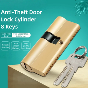 Household Solid Brass Anti-Theft Lock Core - Universal Entry Door & Bedroom Door Replaceable Pin Tumbler Lock Cylinder