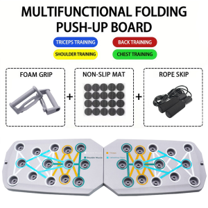 Portable Folding Push-Up Board Multi-Functional Anti-Slip Mat With Handle Home Fitness Exercise For Chest