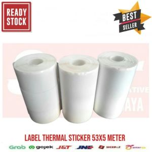 TRENZone KERTAS ROLL THERMAL STICKER MINI PRINTER RESI SIZE 53X5CM