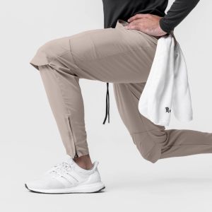 Gym Mens Quick Dry Zipper Leg Casual Pants Man Versatile Outdoors Basketball Sweatpants Jogging Sports Workout Long Trousers