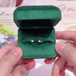 IOGOU 925 Sterling Silver Double Diamond Open Ring for Women Girls Birthday Gift D Color VVS1 Round Moissanite Rings Jewelry