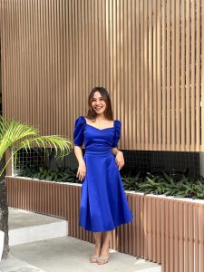 Brittany Flowy Midi Dress For Church School Events Office Parties & Semi-Formal Occasions Neoprene Fabric | Flowy Midi Cut Fits Small to Medium Frames | Available in Light to Dark Colors