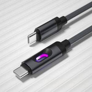 USB-C Fast Charge Cable With LED Indicator Light PD Cable Type-C To Type-C Data Line Phone Accessories