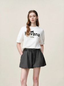 AIVEI | Retro and Youthful Alphabet Print Short Sleeve T-Shirt