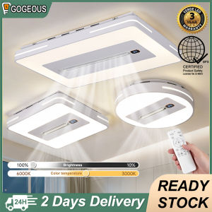 Gogeous 125W 78W 63W white ceiling fan with  light tricolor dimming 6-speed wind ceiling fan with led lights and remote dinning room bedroom ceiling light with fan modern deisgn