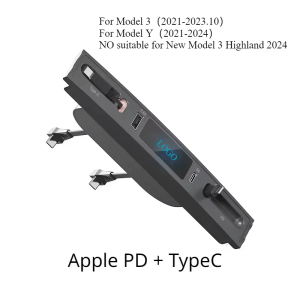 Docking Station for Tesla Model 3 Y 27W Quick Charger USB Shunt Hub Extension Center Console Smart Sensor Accessories 2021-2023
