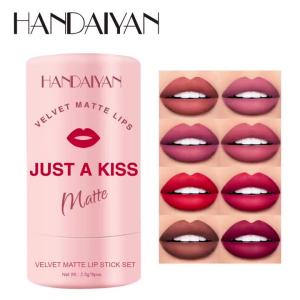 8pcs/Set Womens Velvet Matte Lipstick Collection Long-Lasting Korean Lip Stick Set with Gift Box for Makeup Enthusiasts