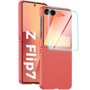 for Samsung Galaxy Z Flip 7 With HD Protective filmScreen ProtectionAnti-Scratch Shockproof Phone Case-Black