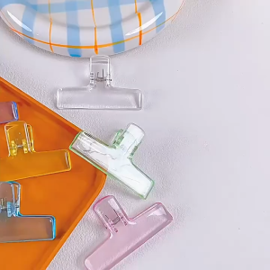 Transparent Acrylic Clip Ins Jelly Color Storage Long Clip Ticket Data Hand Account Clamp Bill Holder
