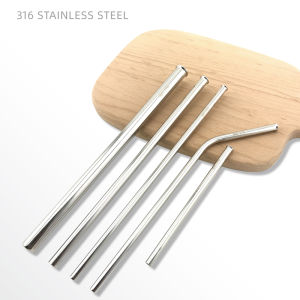Anti-Scratch 316 Stainless Steel Straw Food Grade Environmental-Friendly Metal Straw Heat and Drop Resistant Drink Pearl Milk Tea Tube