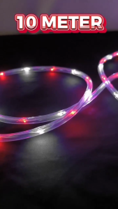 Lampu Mitsuyama MS-441 Led strip ROPE Hias 200 LED 10 METER 8 mode colokan USB Outdoor Merah Putih Kemerdekaan Agustus Lampu warna warni Anti air Selang Kelap Kelip light dengan REMOTE CONTROL Raya Natal Imlek Murah Berkualitas