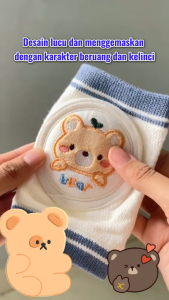 Coconi Baby Knee Pads Protector Pelindung Lutut Bayi Anti-slip Motif Beruang & Pink Motif Kelinci Nyaman & Aman Travel-friendly