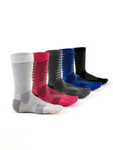 Meikkan Professional Running Five-Finger Socks Quick-Dry Mid-Calf Marathon Socks Coolmax Trail Running Mid-Calf Socks