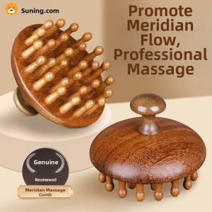 Rosewood round Comb Scalp Massage Hair Care Health Massage Tool Womens Stylish Hairdressing Instrument Traditional Chinese Medicine