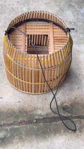 Giỏ tre đựng cá rọng cá ( Cao 25cm - Ngang ĐK 28cm )