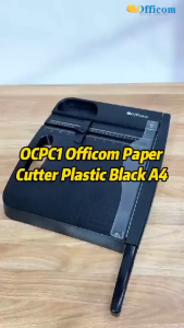 Officom OCPC1 Paper Cutter Plastic Black A4 High Capacity Cuts Up to 12s Stainless Steel Blade Precise & Versatile Cut