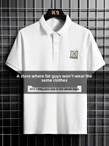 BINHANG | Plus Size Summer Cotton Mens Short Sleeve Polo Shirt