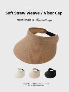 BILLI ZILLY | French Style Straw Sun Hat Womens Summer New Outdoor Breathable Large Brim Hat Face Slimming Sun Protection Casual Style