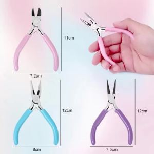 Jewelry Pliers Set 3Pcs Jewelry Making Tools Kit Includes Needle Nose Pliers Round Wire Cutters for Supplies Wrapping DIY Craft
