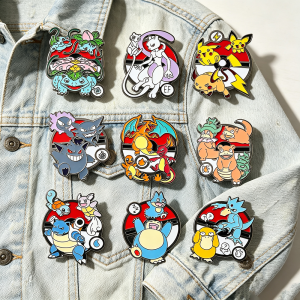Bandai | Cartoon Monster Enamel Pins Anime Classic Character Metal Brooch Lapel Pins Aesthetic Decorative Pins for Backpack Perfect Gift