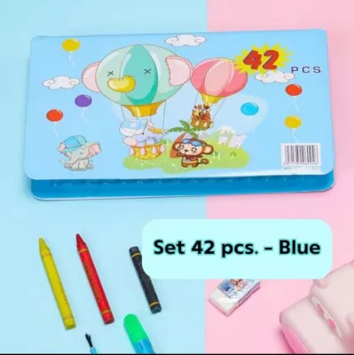 ชุดระบายสี 42 และ 86 ชิ้น อุปกรณ์ระบายสี ชุดภาพวาดระบายสี ของขวัญด้านศิลปะ สำหรับเด็กๆ สีไม้ ชอล์ค เทียน เมจิก