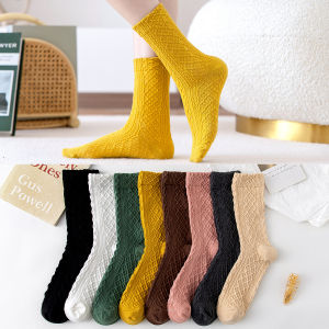 Nhà Sản Xuất Tất Len Trẻ Em Mùa Thu Và Mùa Đông Ấm Áp Phong Cách Nhật Bản Ins Xoắn Cọc Cọc Vớ Cotton Ống Giữa Thoáng Khí Thấm Mồ Hôi Bán Buôn