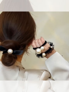 Dây Buộc Tóc Đính Ngọc Trai Đàn Hồi Cao Bền Bỉ Cho Phụ Nữ Dây Buộc Tóc Phong Cách Nhật Bản Hàn Quốc Thời Trang Mùa Hè 2025