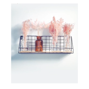 Kệ sắt đế gỗ treo tường decor trang trí nhà để đồ đa năng tặng kèm đinh hoặc miếng dán