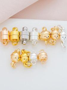 หัวเข็มขัดแบบแม่เหล็ก DIY ทำมือ ชุบทอง ทองแดง ทองแดงผสมทองแดง อุปกรณ์ทำเครื่องประดับ ลูกปัด สร้อยข้อมือ สร้อยคอ