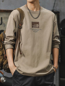 Casual Long Sleeve T-Shirt Spring Fall Design Loose Round Neck 100% Cotton