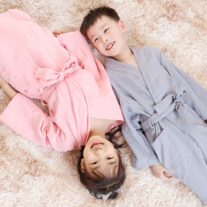 Áo Choàng Tắm Phong Cách Nhật Bằng Cotton Sạch 100% Double Gauze