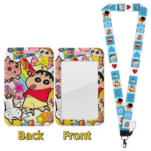 Bandai | Crayon Shin-chan Anime Lanyard Card Holder for Student Campus Meal Card ID Badge Holder with Detachable Lanyard